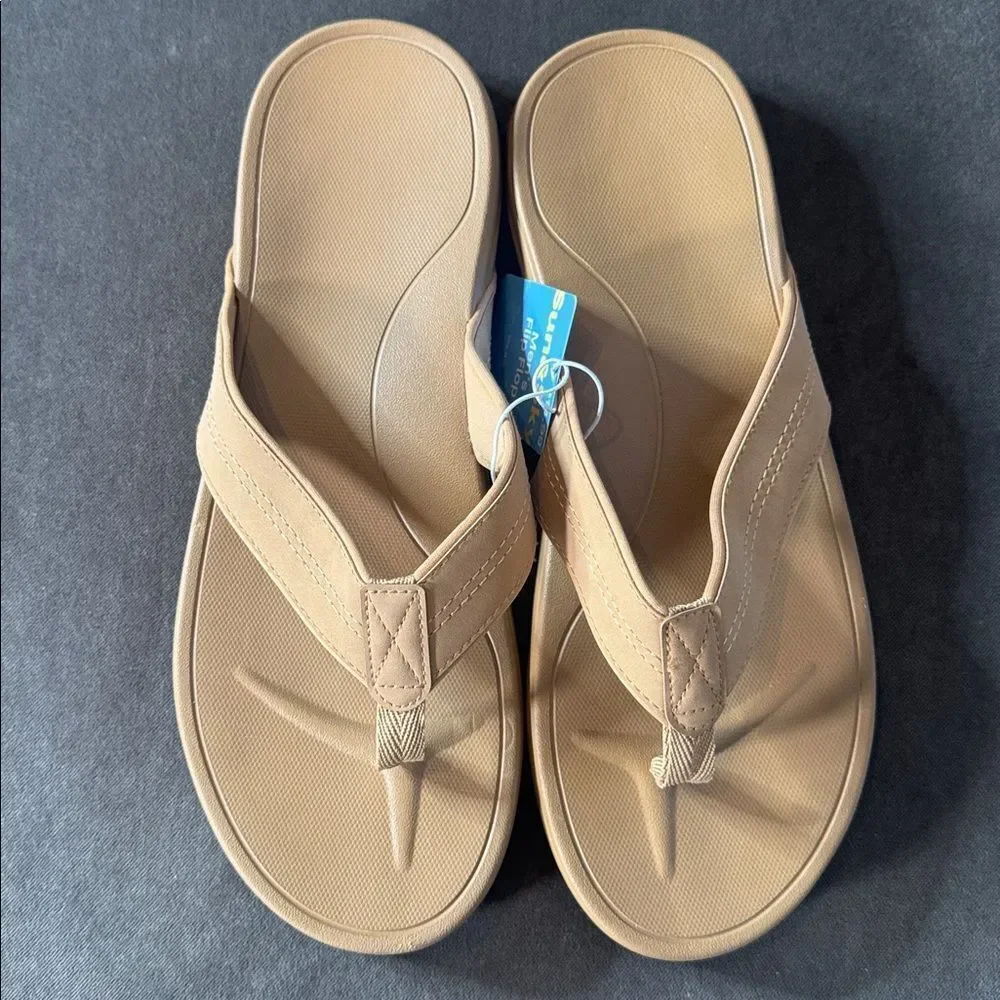 Men’s Sun & Sky Brown Flip Flops Size 11-12 NEW